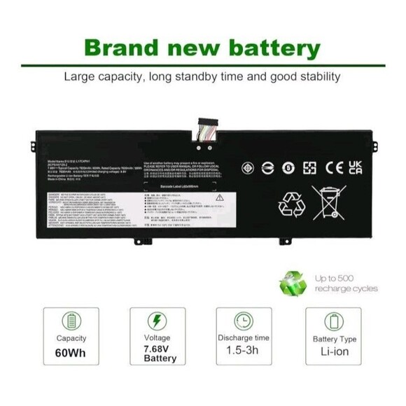 New Laptop Battery 5B10QI2427 Compatible with Lenovo Yoga L17L4PH1 etc - Picture 7 of 10